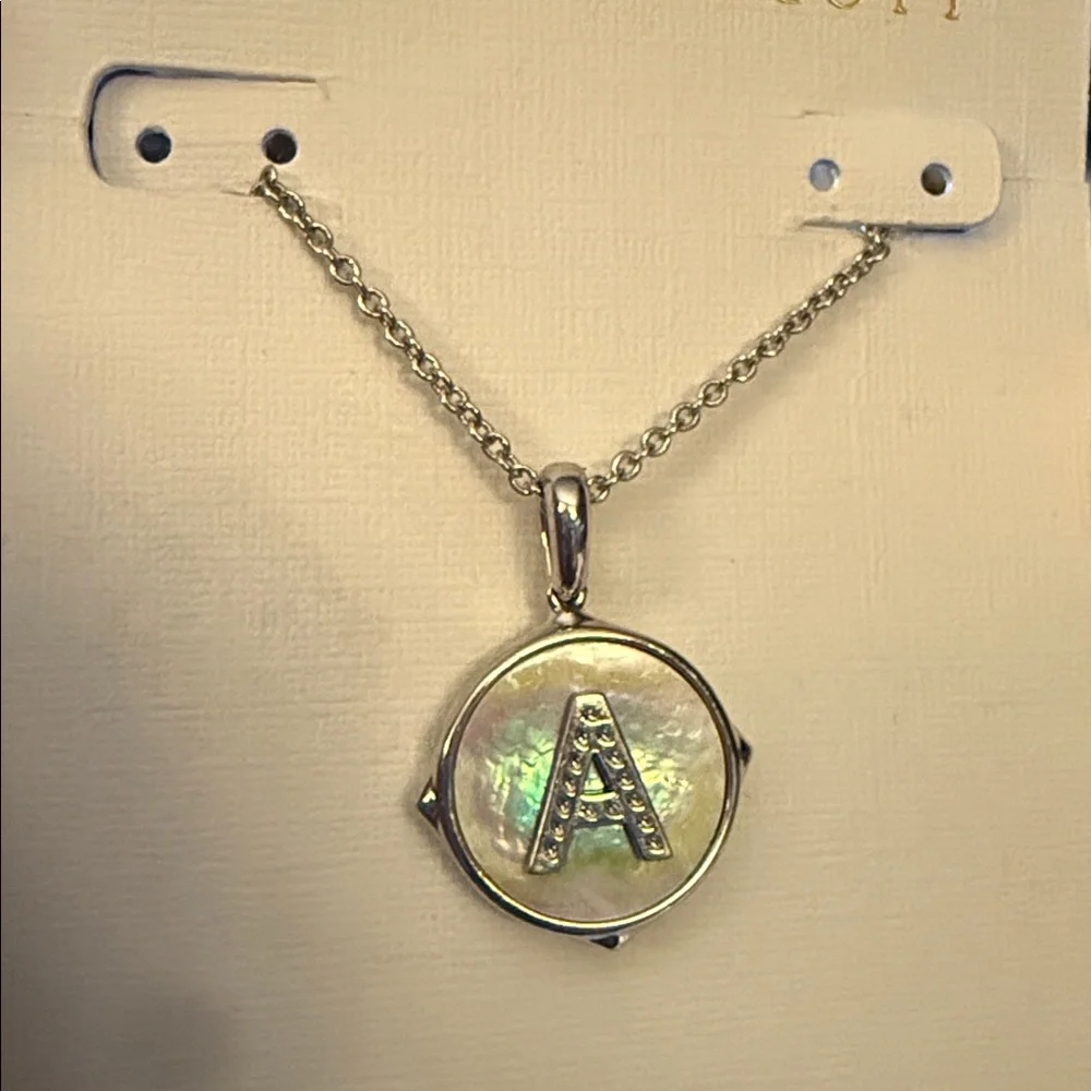 🩶Kendra Scott Silver & Mother of Pearl Reversible Initial Necklaces🩶 - Picture 4 of 14
